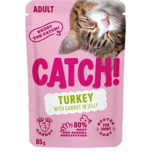 Hrana Umeda pentru Pisici adulte CATCH cu Curcan si Morcov, plic 85g