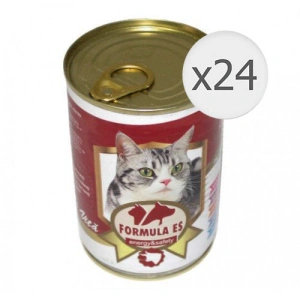 Hrana umeda pentru pisici, Formula ES, Vita, 24 x conserva 415 g