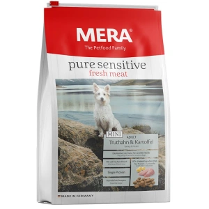 Hrana Uscata Caini MERA Pure Sensitive Fresh Meat Adult Mini Curcan si Cartof 4kg