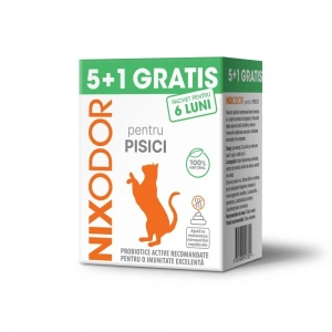 Pachet 5 + 1 Nixodor, probiotic activ pentru imunitatea pisicilor, 100 ml