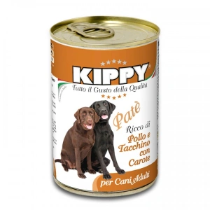 Pate Kippy dog, cu pui, curcan si morcov, 400g