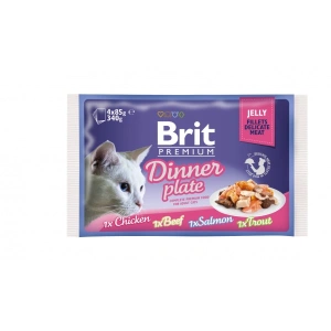 Brit Cat Multipack Delicate Dinner Plate in Jelly 4 x 85 g