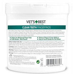 Degetare curatare dinti pentru caini, Vet's Best, 50 buc - Img 7