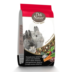 Hrana completa pentru iepuri pitici sensitive, Deli Nature Menu 5 stars, 2.5 kg