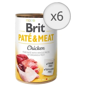 Hrana umeda pentru caini Brit Pate si Meat Pui 6x800g