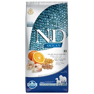ND Ocean Dog Codfish, Spelt, Oats and Orange Adult Medium and Maxi 12 kg