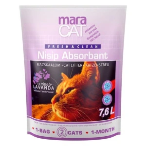 Nisip litiera pisici, Maracat, Absorbant Silicat Lavanda, 7.6 L