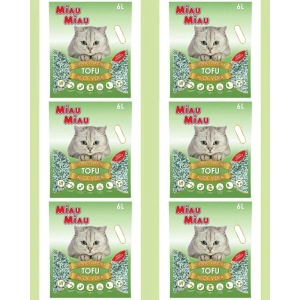 Pachet 6 x Nisip pentru pisici MIAU MIAU Tofu ALOE VERA 6L - Img 5
