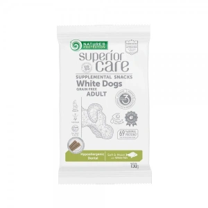Recompense pentru caini Nature's Protection Superior Care Hypoallergenic Dental with White Fish, 150 g