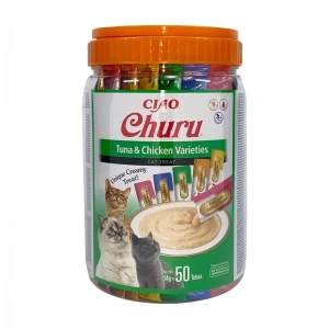 Recompense pentru pisici Inaba Churu, Ton si Pui, 50 buc