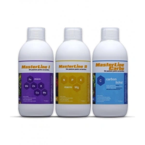 Set complet de fertilizanti pentru plante acvatice MasterLine I + MasterLine II + Carbo, 3 x 1000 ml