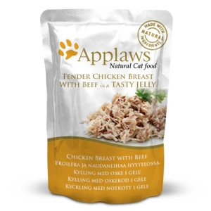 Applaws Cat Piept de Pui si Vita, plic in Aspic 70 gr
