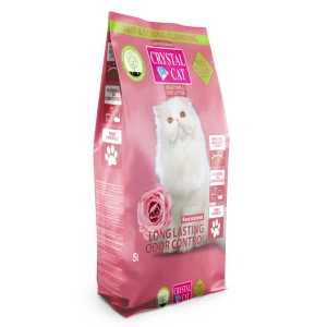 Asternut igienic pentru pisici Crystal Cat, Tofu, Trandafir, 5 L