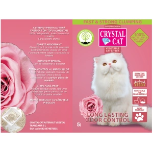 Asternut igienic pentru pisici Crystal Cat, Tofu, Trandafir, 5 L - Img 2