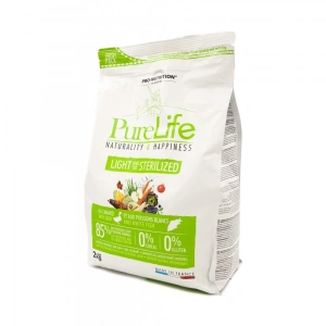 Flatazor Pure Life, Light & Sterilised, cu carne de rata si peste alb, 2 kg