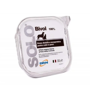 Hrana pentru caini si pisici, Solo, conserva monoproteica, carne de bivol, 300 g
