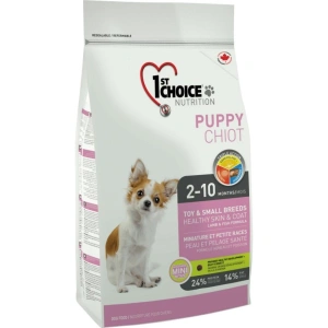 Hrana uscata pentru caini 1st Choice Puppy, Sensitive Skin&Coat, Talie mica & Toy, 2.72kg