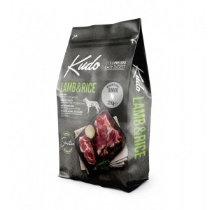 Kudo Junior Mediu-Maxi - Hrana uscata, presata la rece - Miel si Orez - 12kg + cadou Kudo Carne Rosie si Legume - 3kg