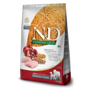 ND Ancestral Grain Dog Chicken and Pomegranate Adult Medium and Maxi 12 kg