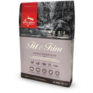 Orijen Cat Fit & Trim, 5.4 Kg + recompense WellFed, hipoalergenice, cu peste si iarba pisicii 50g