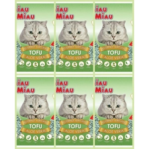 Pachet 6 x Nisip pentru pisici MIAU MIAU Tofu ALOE VERA 6L - Img 3