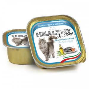 Pate Pisica, Healthy All Days, cu peste si creveti, 100g