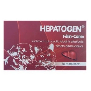 Supliment nutraceutic pentru caini si pisici, Hepatogen Felin - Canin x 60 comprimate