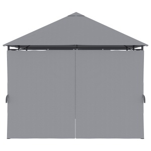 3x4 m Gazebo de Exterior din Oțel cu 6 Perdele Detașabile și Orificii de Drenaj, Gri - Img 7
