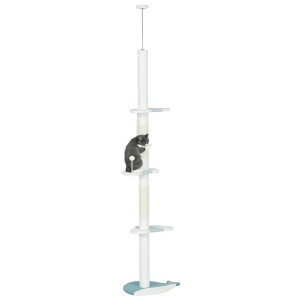 Ansamblu de Joacă Reglabil pentru Pisici 225-255 cm Alb - Img 1