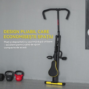 Aparat Total Crunch Pliabil cu Scaun Reglabil, din Metal și Plastic, 57x105x115 cm, Galben - Img 6