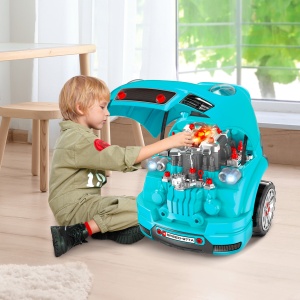 Atelier Jucarie Camion – Motor & 61 Accesorii, cu Roti si Maner - Img 2