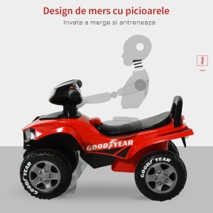 ATV jucarie pentru copii, 18 – 36 luni, licenta GOODYEAR lumini si sunete, rosu - Img 7