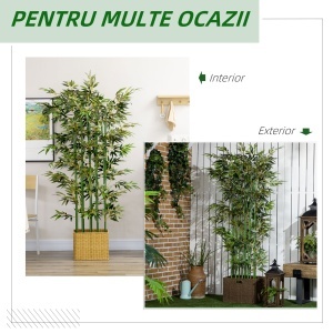 Bambus Artificial, Plantă Decorativă, Aspect Realist, Ușor de Întreținut, Pentru Casă, 180 cm, Verde - Img 5