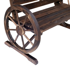 Banca Country Fonta 127×60×85 cm – 2‑locuri cu Cotiere Rotative Neagra - Img 9