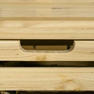 Bancă de Depozitare pentru Grădină din Lemn de Brad cu Spalier Integrat și 4 Rafturi, Bancă de Depozitare Exterior Impermeabilă cu Închidere Magnetică, 80x45x160 cm, Culoare Lemn - Img 8