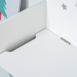 Bancă de Depozitare Portabilă pentru Jucării 2 în 1, Ladă cu Spătar pentru Copii de 3-6 Ani, 60x30x50 cm, Albastru - Img 8