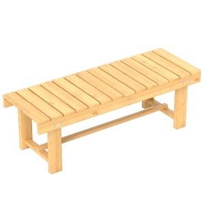 Banca de Exterior Impermeabila 2 Locuri din Lemn de Brad 110x38x35cm - Img 1