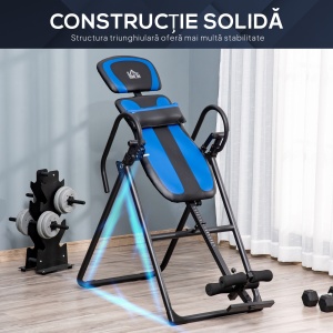 Bancă de Inversie Pliabilă cu Roți și Reglare de la 140-203cm Negru - Img 6