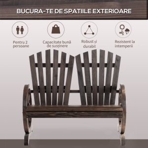 Banca din lemn pentru gradina, 108x66x95cm, culoare lemn - Img 6
