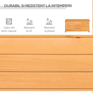 Banca Gradina 127×56×60 cm – Lemn Alb cu Spatiu Depozitare - Img 4