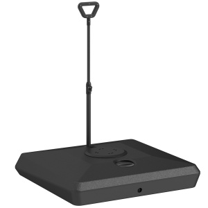 Baza pentru Umbrela de Soare cu Sistem de Umplere, Roti Ajustabile si Maner Reglabil, 95x95x117 cm, Negru