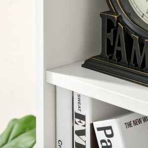 Bibliotecă din Lem Stil Vintage Cubica cu 7 Suporturi Diferite din MDF pentru Casă și Birou, 50x24x106 cm, Alb - Img 9