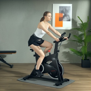 Bicicletă Magnetică cu Ghidon, Șa Reglabilă și Monitor LCD, 106x53x111-123 cm, Negru - Img 2