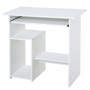 birou ergonomic, 80x45x75cm, PAL/metal, alb