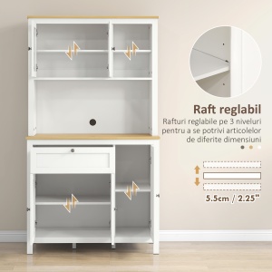 Bufet Bucatarie – Alb cu Sertare & Rafturi Reglabile - Img 6