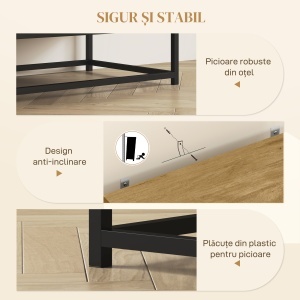 Bufet cu 2 Sertare si Raft Metalic 80×40×78 cm - Img 7