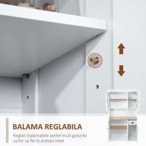 Bufet de Bucatarie cu Blat pentru Cuptor Alb - Img 6