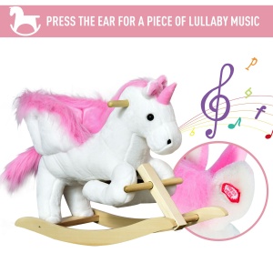 Cal tip Balansoar Unicorn cu Musica din Metal si Lemn 65x32x55cm - Img 4