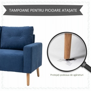 Canapea 2 Locuri – Stil Nordic, Matlasata, 145×76×88 cm - Img 7