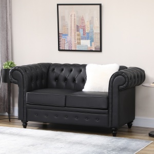 canapea cu doua locuri, piele sintetica,160x84x80 cm - Img 2